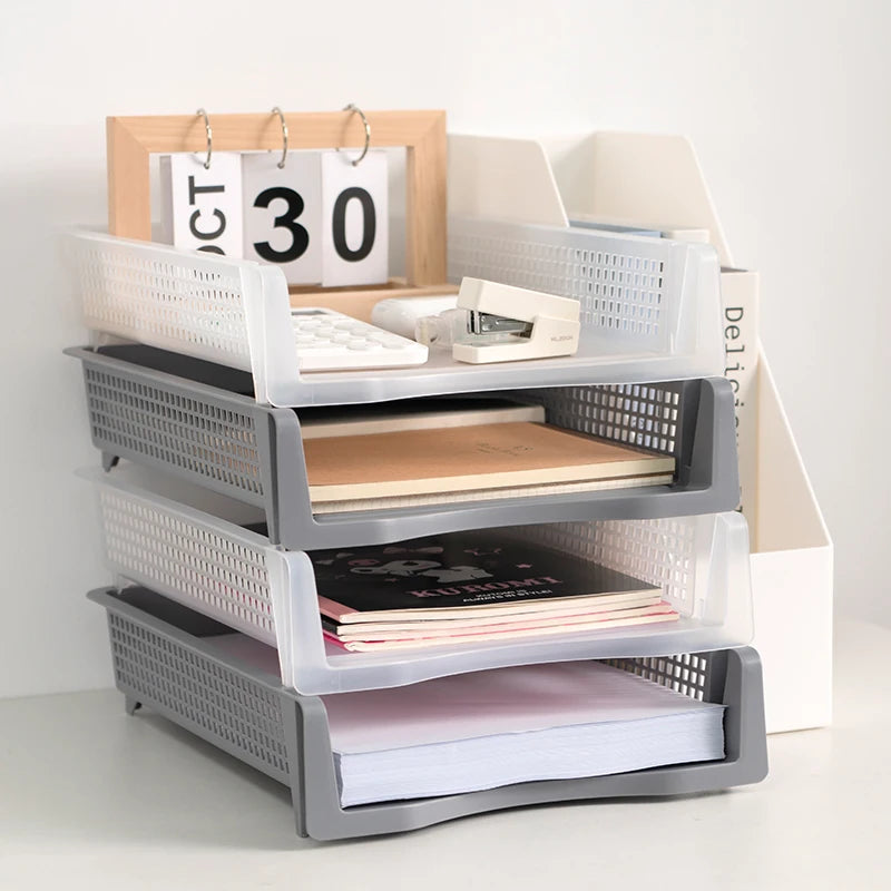Shunxing Hot Sell File A4 Multi-layer Rack Storage Organizer Tray Stackable Office Desktop Document Paper Organizer for Desk