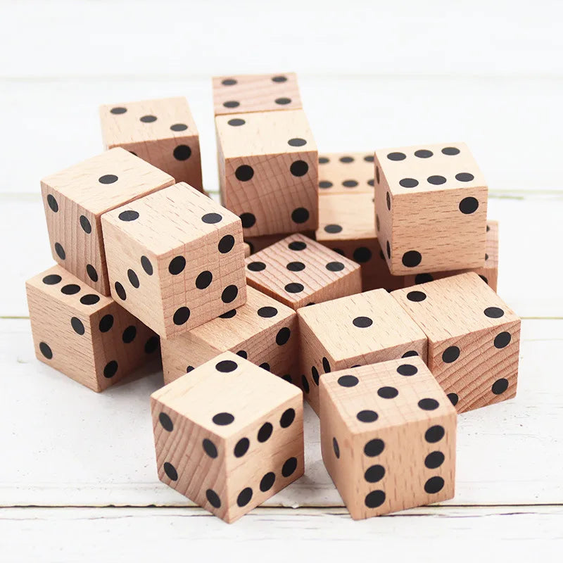 unfinished wooden craft dice custom print logo wood dice games custom colored adult dice crafts