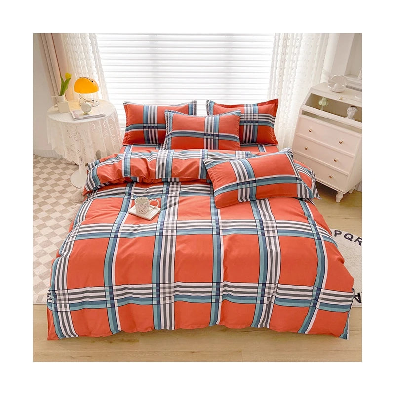 Queen Size Polyester Bedding Set Bedroom Bed Linen with Duvet Cover Pillowcase and Sheets