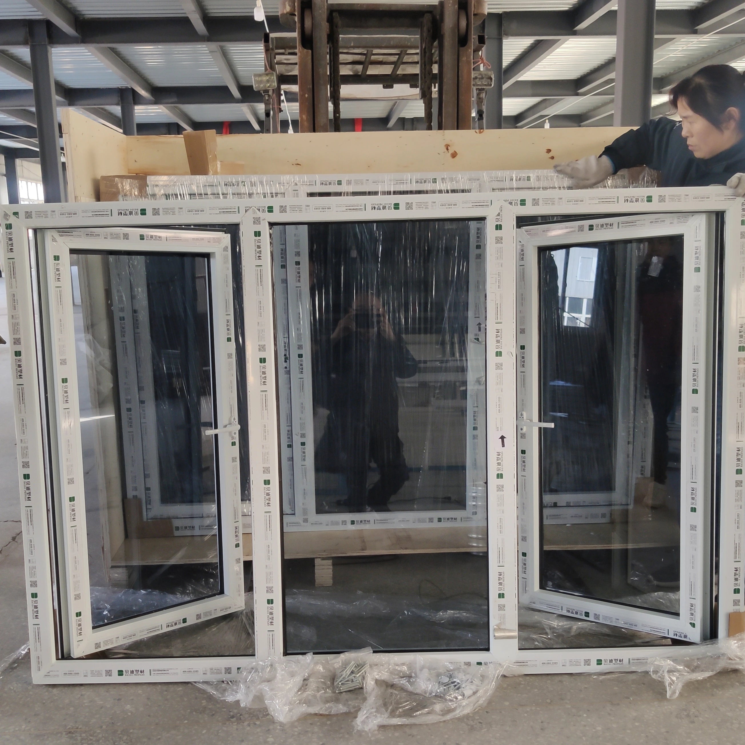 Double Pane Hurricane Impact Upvc Vinyl Casement windows With Tinted Glass for Bahamas