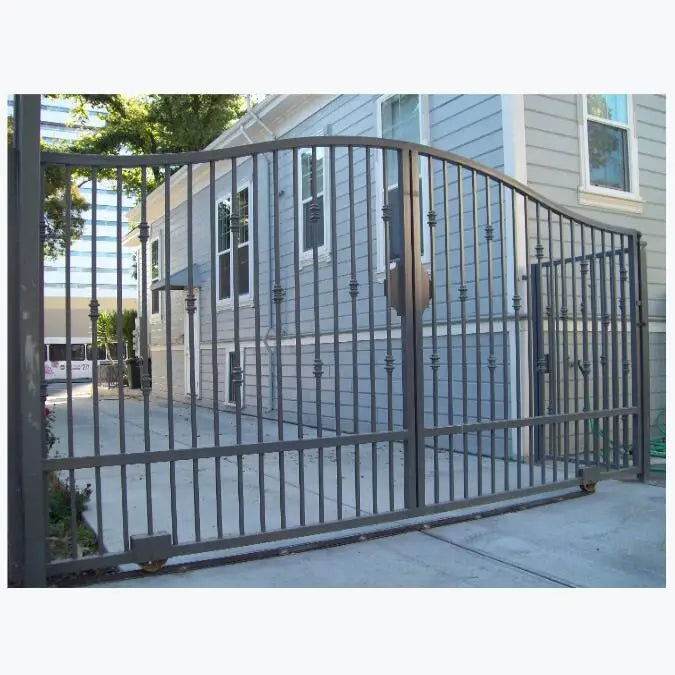 Ornamental Custom  Wrought Ironworks Main Gates Painting Hebei Shijiazhuang for Driveway Outdoor