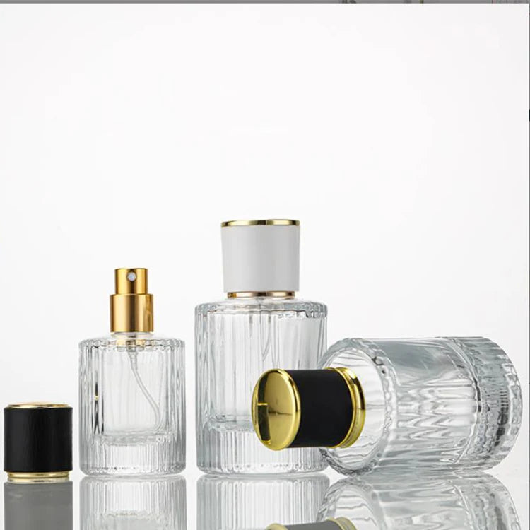 Hot Selling 30ML 50ML Empty Round Cylinder Luxury Perfume  Packaging Fragrance Spray Glass Perfume Bottle