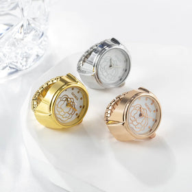 New Arrival Student Couple Watch Accessories Personality Stretch Ring Beautiful Tricolour Rose Watch Ring Gifts for Women