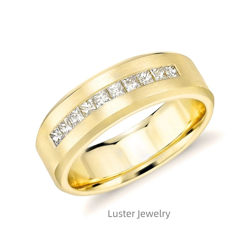 Luster Jewellery One Pair 10k/14k/s925 Wedding Couple Rings With Gra Certified Moissanite Stones
