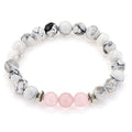 2020 Hot Handmade Quartz Bracelet Set w Imported White Pine Pink Gemstone Natural Stone Beads Bracelet