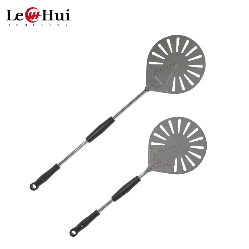 304 Stainless Steel 8 Inch Pizza Turning Peel Perforated Pizza Tray Shovel Detachable Baking Tools Removable Handle
