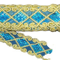 10Y 6CM Net Gold Edge Lace DIY Stage Clothing Costume Sequined Lace Trim Mesh Embroidery Lace Fabric for Curtain Sewing Trimming