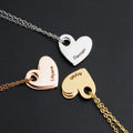 Personalized Jewelry Heart Pendant Necklace Stainless Steel Custom Logo Name Laser Lettering Necklace Wholesales