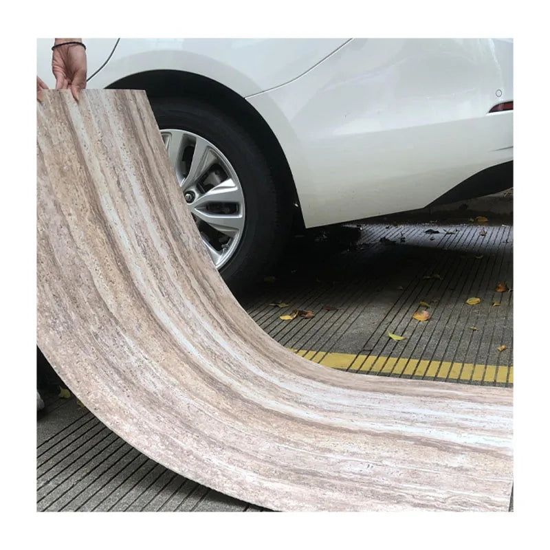 Modern Design Flexible Artificial Stone MCM Beige Travertine Wall Panel Waterproof Exterior Outdoor Hotels Commercial Space