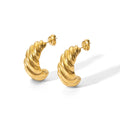 Stainless Steel 18K Gold Plated Geometric Hoop Earrings for Women Trendy