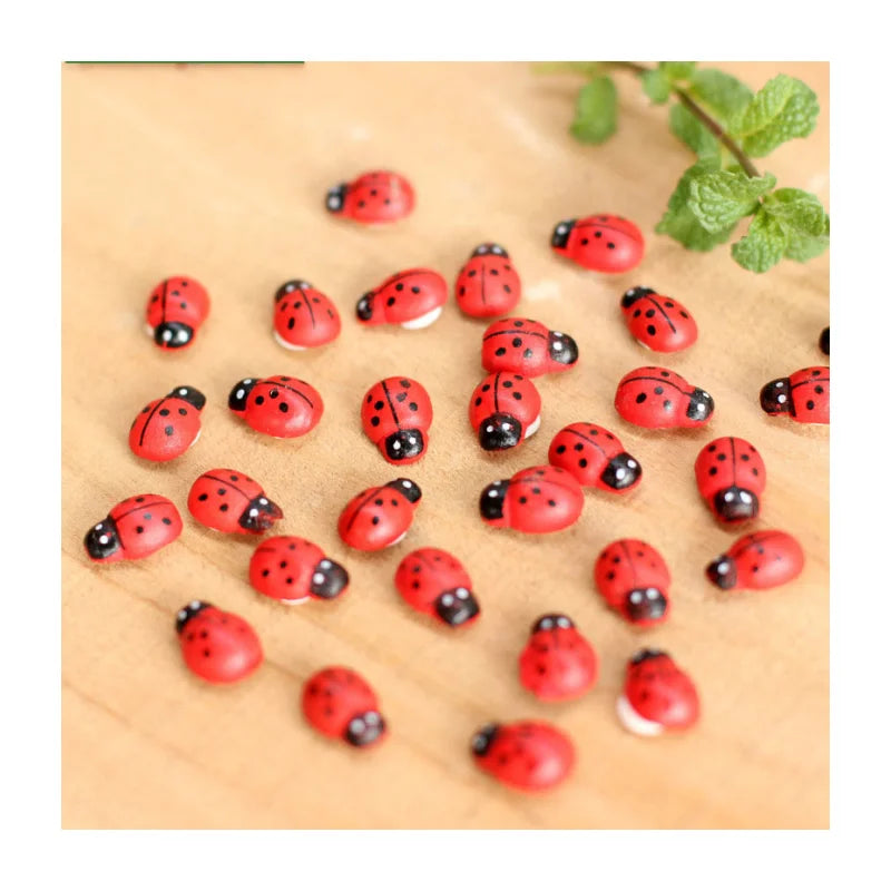 Low Price Resin Craft Miniatures Mixed Colors Ladybug Mini Ladybug Toy Small Doll's House Accessories Garden Decor