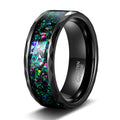 OAHLAN Wholesale Fashion Jewelry 4mm 8mm Band Galaxy Series Opal Inlay Tungsten Carbide Rings for Men Women Wedding Engagement