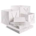 Foldable Strong White Flat Bottom Costume Clothing Jewelry Gift Shopping Cardboard Box Paper Bags With Low Moq