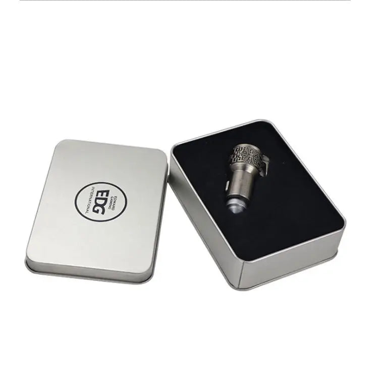 Custom Designed Recyclable Tinplate Metal Box Silver Rectangle PVC Accessories Storage Foam Sponge Insert for Gemstone