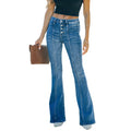Women's Casual Regular Fit Mid Waist Stretch Flared Denim Jeans