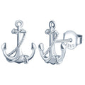 Simple Anchor S925 Sterling Silver Earring with Chain Cross Combine