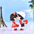Girl + Boy Kiss Heart Set Lover Couple 3D Dollhouse Figure Handmade Miniature Pvc Craft Ornament Figurines Car Desktop Decor