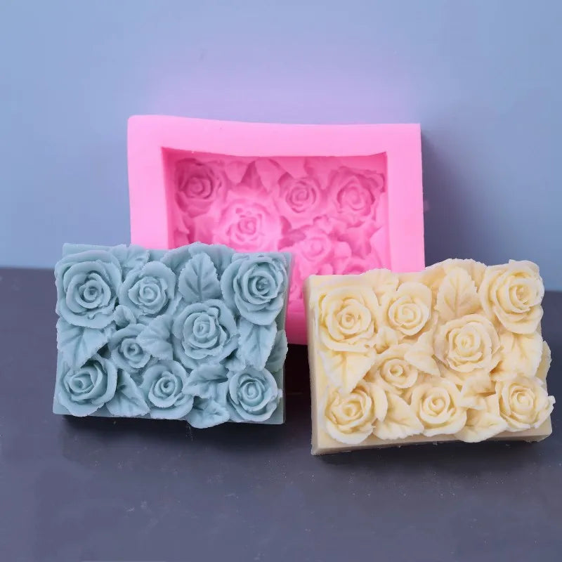 Hot-selling Rose Fondant Silicone Mold Soap Hand Gypsum Drops Glue Decoration Cake Mold
