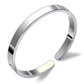 999 Sterling Silver Cuff Bracelet  for Men and Women Simple Glossy Opening Couple Bracelet Silver Jewelry Can Be Engraved