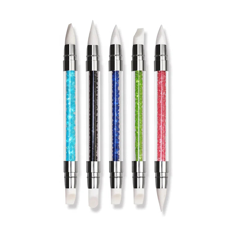 New Nails Pen Crystal Colors Painting Engraving Silicone Double Side Nail Art Brushes