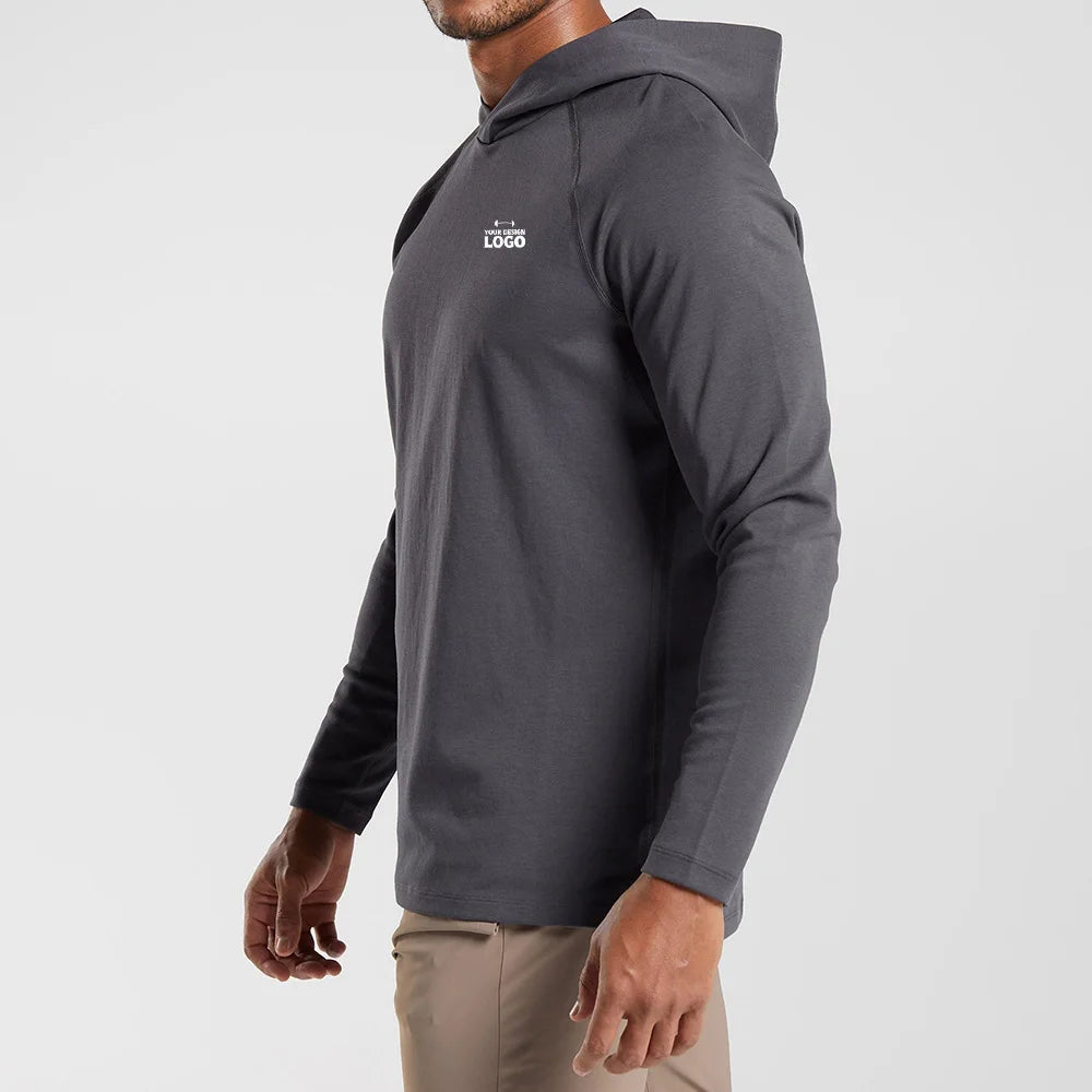 Oem Gym Hoody High Quality Men Clothing Cotton Spandex Pullover Hooded Custom Sublimation Tight Sports Mens Hoodie Manufacturer