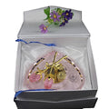2024 Wedding Artificial K9 Glass Crystal Mini Music Box Hand Crank Hexagon Shape Flower Style Happy Birthday Home Decor