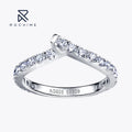 Rochime Ribbon Wedding Band S925 Silver Rhodium Plated Rings Ins Style Jewelry for Women