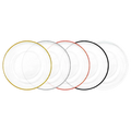 Cheap 13 Inch Wholesale Clear Glass Charger Plates with 0.5cm Gold Rim for Wedding Table Food Dishes