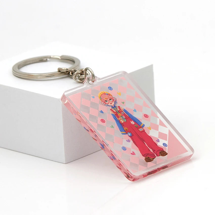 New Product Communicable Transparent Colored Acrylic Keychain Set Kit With Good Product Quality