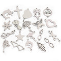 20pcs No Fade  Stainless Steel Double Loops Star Tree Heart Cute Charms Pendant DIY Jewelry Findings for Necklace Bracelet