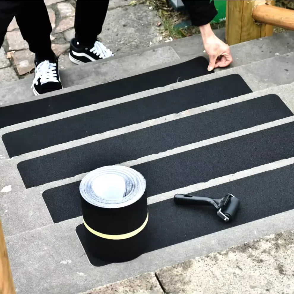 Black PVC Non-Slip Stair Treads  Outdoor Anti-Slip Strips 32 X4 Non-slip Stair Treads Tape