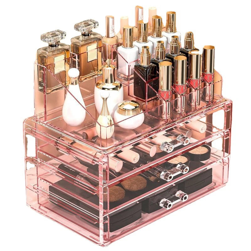 Cosmetics Beauty Supplies Acrylic Makeup Box Lipstick Jewelry Hair Accessories Makeup Brush Organizer Storage with Drawers
