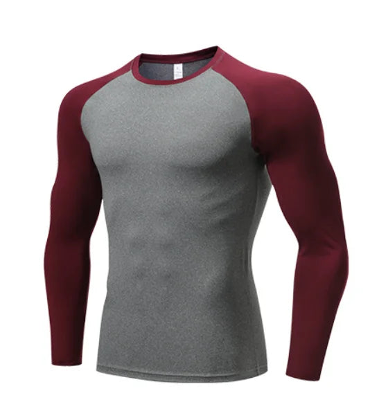 Custom Performance Flatlock Seam Gym Compression Shirts Fitness Unisex Plus Size Long Sleeves Anti-Bacterial Breathable