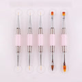 Double Ended Nail Art Design Pen 3D Drawing Tools Stripping Extension Brushes Gel Brush for Nails
