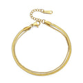 Minimalist Herringbone Flat Snake Stainless Steel Jewelry Bracelets Chain Jewelry14k Bracelets Gold Plated