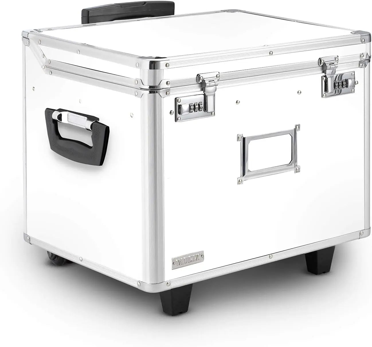 Mobile Lock Box With Wheels for Filing & Storage - Double Combination Locking Cabinet