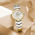 For LOBINNI 2023 Women's Luxury Automatic Mechanical Watch New Blue Diamond Pointer with Small Dial Stainless Steel Leather Band