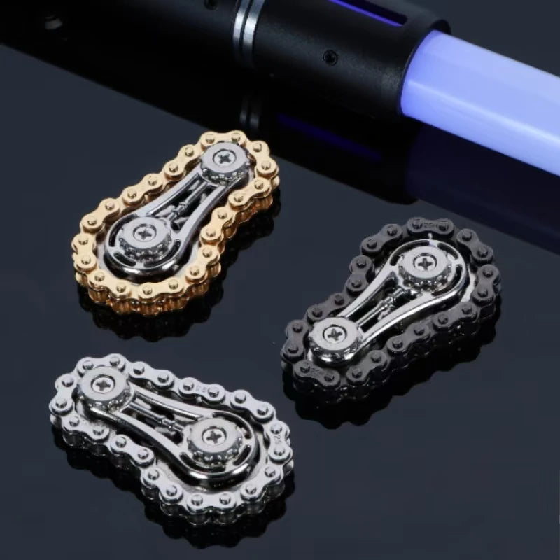 ZLang EDC Finger Gyro Toy Punk Style Design Metal Silent Spinner Chain ADHD Stress Relief Portable Mechanical Fidget Spinner
