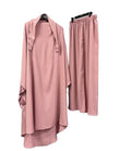 Ecowalson  2 Pcs Sets Ethnic Clothing Ramadan Eid Muslim Women Hijab Full Cover Robe Islam Arab Prayer Garment Femme Hooded