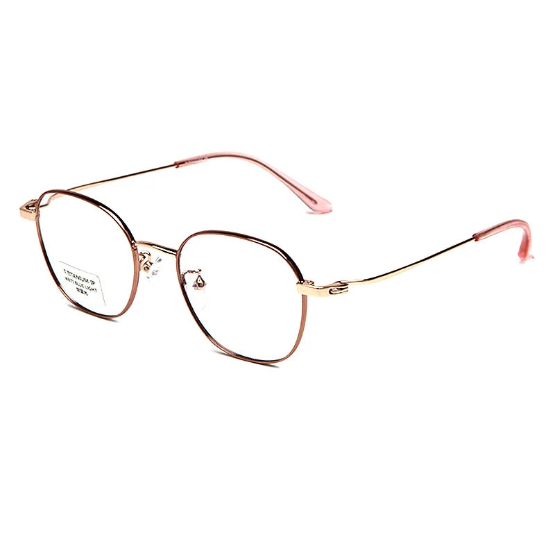 Custom Logo High End Unisex Retro Flat Titanium Anti-Blue Light Glasses Fashionable Diamond-Shaped Reading Glasses