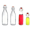 Factory Custom 250ml 500ml 750ml 1000ml Round Glass Enzyme Bottle Fruit Juice Vinegar Bottle with Seal Buckle