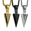 Men's Alloy Tibetan Silver Triangle Pendant Necklace Orthodox Religious Shell Princess Cut Arrow Platinum Plated Channel Set