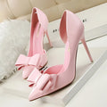 New Elegant Personality Stiletto High Heels Designer Women Heels Pumps Hot Selling Fashion Sweet Bow Cutout High Heels