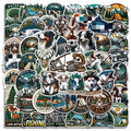 2024 New Nature Wild Deer Cute Cow Dog Shark Outdoor Adventure Skeleton Go Fishing Sticker