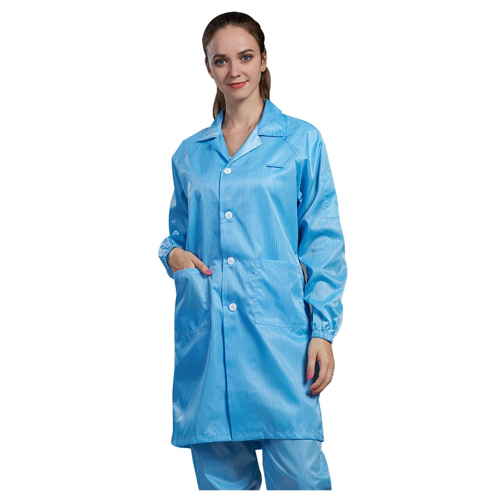 Factory Price Esd Button Uniform Clothes Antistatic Garment for Electronic Industry or Food Processing Factory