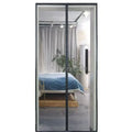 Modern Black Fiberglass Screen Mesh with Magnetic Closure Screen Door Net for French Double Doors