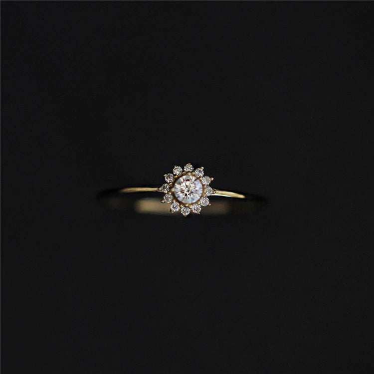 Luxury Big Stone Gold Plated Wedding Rings for Women S925 Silver Jewelry Ring
