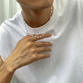 Minimalist Design Imitated Pearl Beaded Chokers Necklaces for Men Trendy Male Street Wearing Accessories in Neck Fashion Jewelry