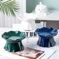 Factory Direct Sales Pet Supplies Ceramic Cat Food Bowl High Feet Protect Spine Flat Face Cat Bowl