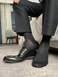 Men's Formal Business Striped Cotton Socks Gentleman's Summer Sexy Thin Style Black Deodorant Anti-Bacterial Autumn 10 Pairs